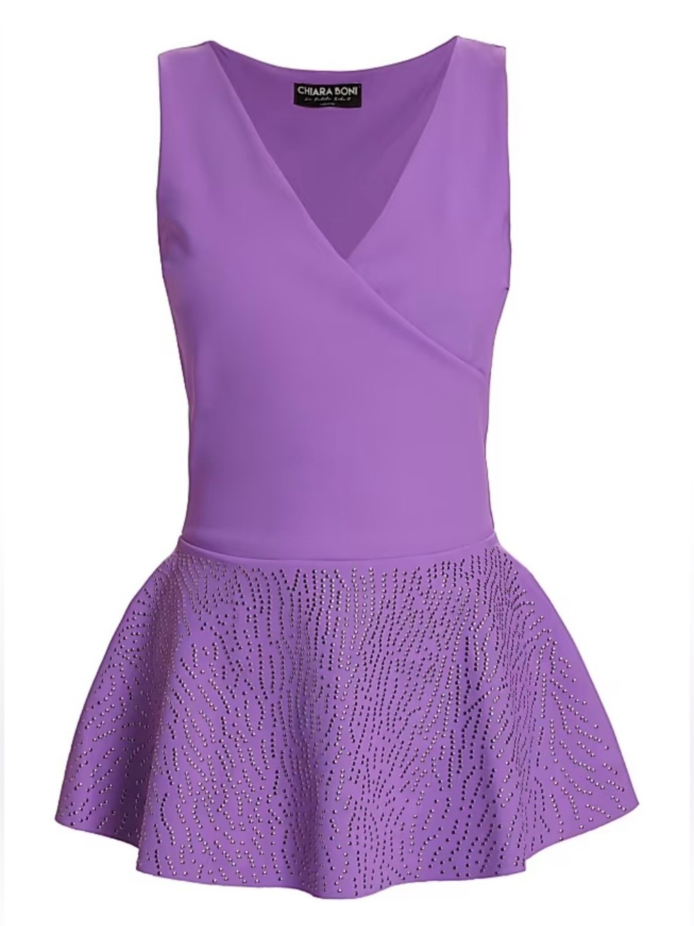 Chiara Boni La Petite Robe Poppy Peplum Top Orchidea Purple NWT Size 6